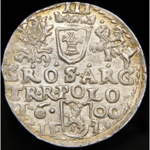 Žigmund III Vaza, Trojak 1600, Olkusz - busta s golierom, POLON