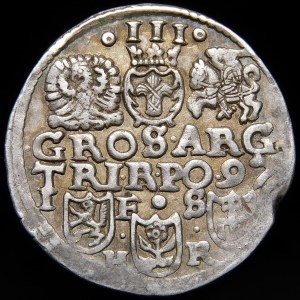 Zygmunt III Waza, Trojak 1597, Bydgoszcz - napis w dwóch wierszach - hybryda