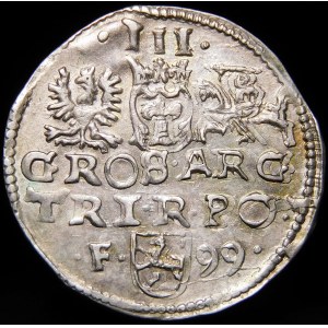 Zygmunt III Waza, Trojak 1599, Wschowa - kryza rurkowata - nieopisany
