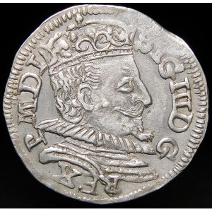 Zygmunt III Waza, Trojak 1598, Lublin - pełna data - przebitka - rzadki