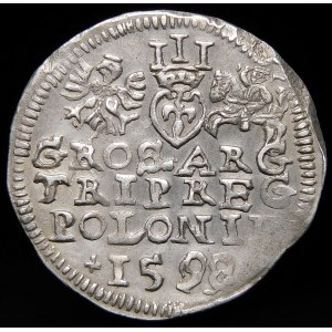 Žigmund III Vasa, Trojak 1598, Lublin - plný dátum - dierovaný - vzácny