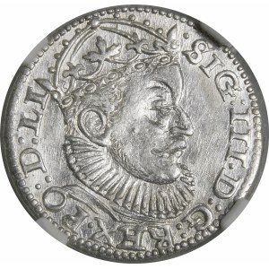 Zygmunt III Waza, Trojak 1589, Ryga - lilijka z prawej - piękny