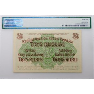 Poznań, 3 ruble 1916 - ser. U - krótka klauzula nabywa