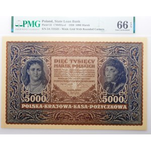 5000 poľských mariek 1920 - III séria A - prvá séria odrody