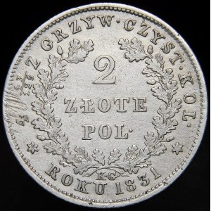 November Uprising, 2 zloty 1831 KG