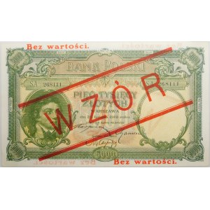 5000 złotych 1919 - WZÓR - nadruk wysoki