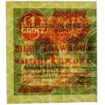 1 penny 1924 pass ticket - ser. CM * - vľavo