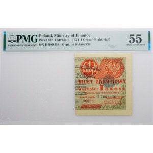 1 penny 1924 pass ticket - ser. H - vpravo