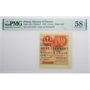 1 penny 1924 pass ticket - ser. CN - vpravo