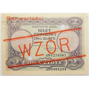 2 złote 1925 bilet zdawkowy - WZÓR