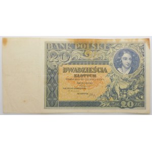 20 złotych 1931 - ukończony druk - bez nadruku serii i numeracji