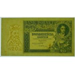 20 złotych 1931 - nieukończony druk - brak nadruku serii i numeracji