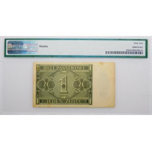 1 złoty 1938 - ser. IA - pierwsza seria - papier kremowy