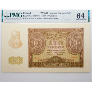 100 złotych 1940 - ser. B - fałszerstwo dywersyjne