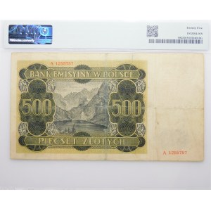 500 złotych 1940 - ser. A - oryginalny z numeracją falsyfikatu