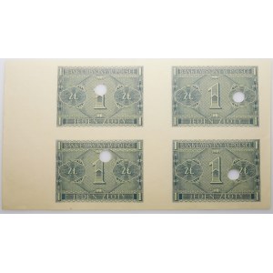 1 złoty 1941 - nierozcięta czwórka - nieukończony druk - skasowany