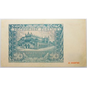 50 zloty 1941 - false numbering on scrap paper