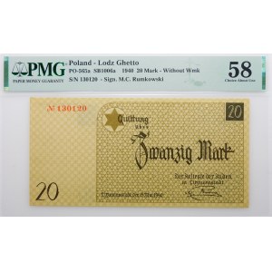 20 marks 1940 Ghetto - low range num. - without watermark