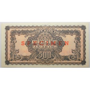 500 złotych 1944 -owe - nadruk 25 LAT NBP / SPECIMEN