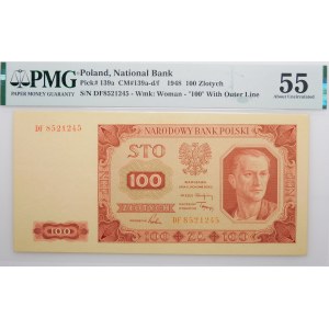 100 złotych 1948 - ser. DF