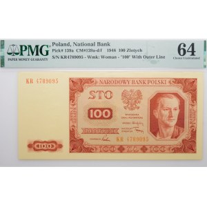 100 złotych 1948 - ser. KR