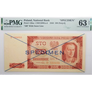 100 zlotých 1948 - séria. D - SPECIMEN