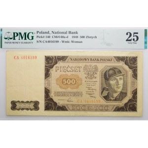500 złotych 1948 - ser. CA