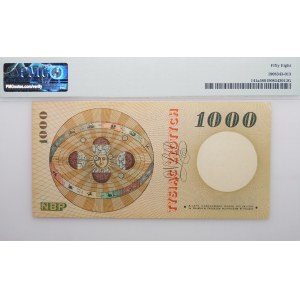 1000 zlotých 1965 - ser. H - rebrovaný papier