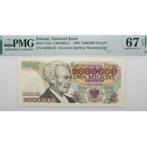 2.000.000 złotych 1992 - ser. A - z błędem