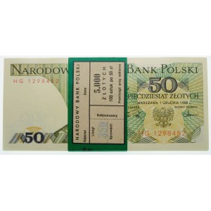 paczka bankowa 50 złotych 1988 - ser. HG