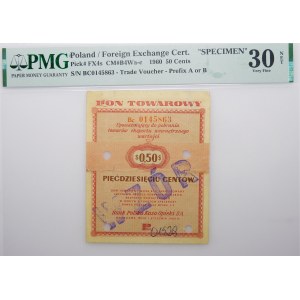 50 centów 1960 Pewex - ser. Bc - WZÓR - nienotowany wariant