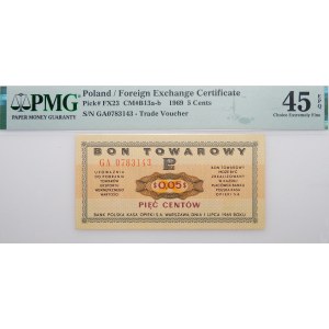 5 centów 1969 Pewex - ser. GA