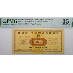 5 dolarów 1969 Pewex - ser. GE