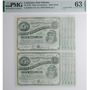 2 x $5 1870 Baby Bond - United States of America
