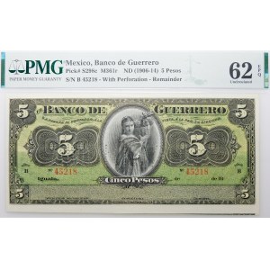 5 pesos (1906-14) - Mexico, Banco de Guerrero