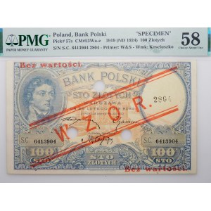 100 zloty 1919 - MODÈLE - No. 2804