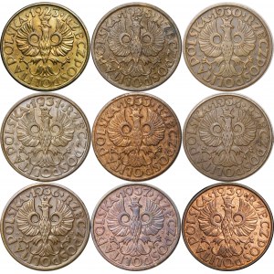 SET of 2 pennies 1923-1939 - 9 pieces