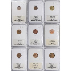Set of penny coins - 9 pieces