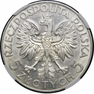 5 złotych Głowa Kobiety 1932 ZZM Warszawa