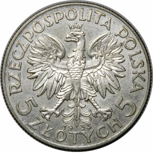 5 złotych Głowa Kobiety 1933