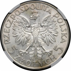 5 złotych Głowa Kobiety 1934