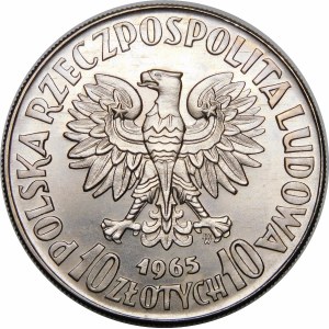 Próba 10 złotych VII Wieków Warszawy Syrena 1965 - miedzionikiel