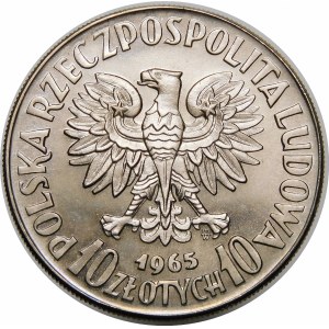 Ukážka 10 zlatých z VII Wieków Warszawy Syrena 1965 - miedzionikiel