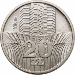 Próba 20 złotych Wieżowiec i Kłosy 1973 - miedzionikiel