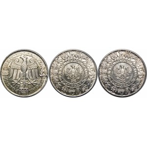 100 złotych Mieszko i Dąbrówka 1966 - komplet 3 typy w pudełku