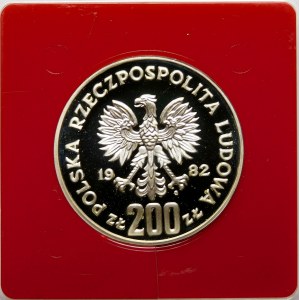 Próba 200 złotych XII MŚ w Piłce Nożnej 1982 - srebro