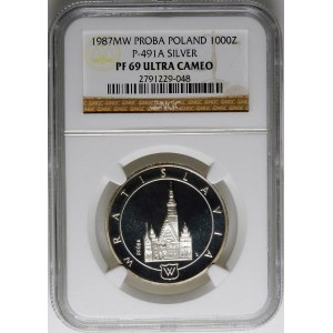 1000 zlatých vzorka Wroclaw 1987 - striebro