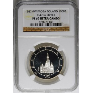 Sample 1000 gold Wroclaw 1987 - silver
