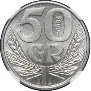 PRÓBA NIKIEL 50 groszy 1958 Kłosy