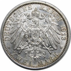 Germany, Prussia, Wilhelm II, 2 marks 1913, Berlin
